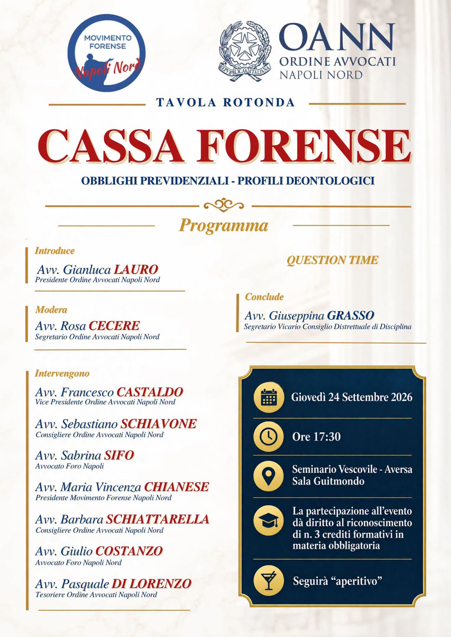 Locandina Evento Cassa Forense